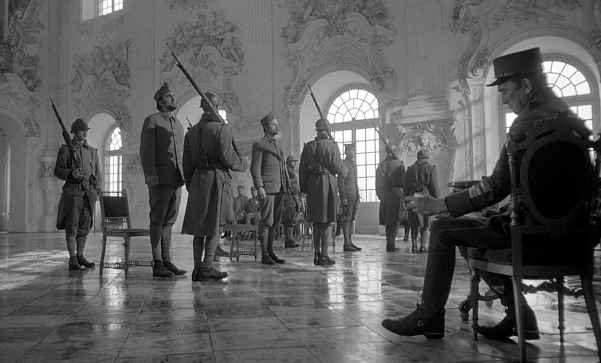 Army headquarters in the local palace in Paths of Glory